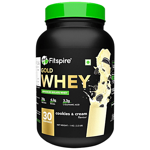 Buy Fitspire Gold Advanced Isolate Whey Cookie & Cream Flavour, Easy