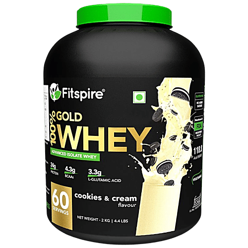 Buy Fitspire Gold 100 Advanced Isolate Whey Cookies & Cream Flavour