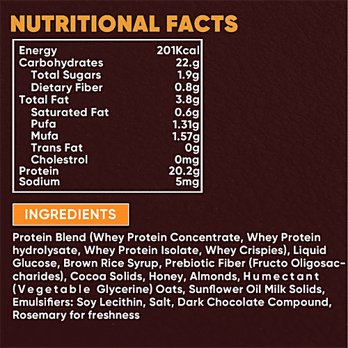 Fitspire Protein Snack Bar - Choco Fudge Flavour, High Protein, 60 g  