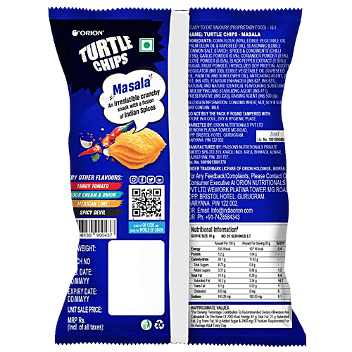 Buy Orion Turtle Chips Masala Corn Chip 100 Veg Party Snack, Four