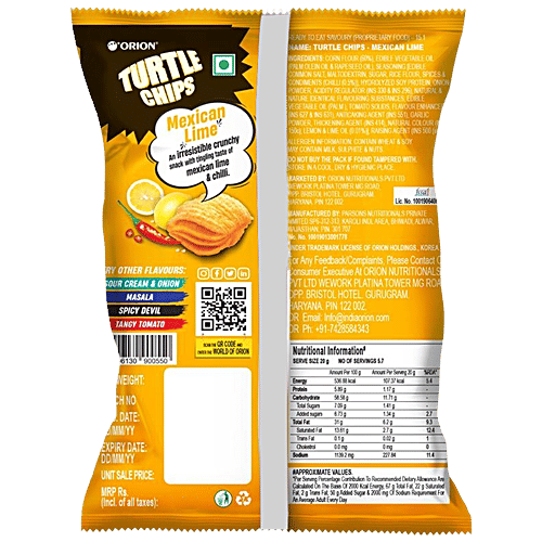 Buy Orion Turtle Chips Mexican Lime Corn Chip 100 Veg Party Snack, Four Layer Crunchy Online