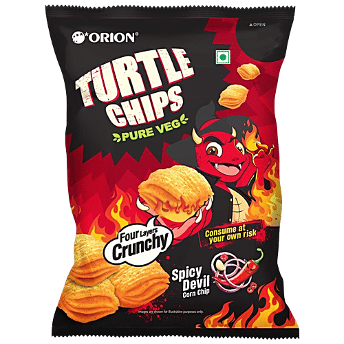 Buy Orion Turtle Chips Spicy Devil Corn Chip 100 Veg Party Snack