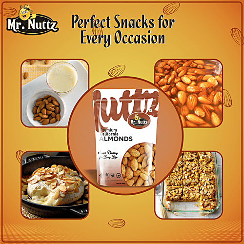 Mr.Nuttz Premium California Almonds - Rich In Fibre, Gluten Free, No Cholesterol, 500 g Pouch 