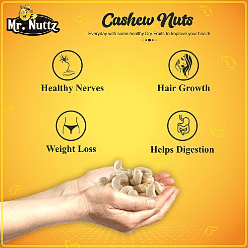 Mr.Nuttz Premium Cashews Nuts - Rich In Fibre, Gluten Free, No Cholesterol, 500 g Pouch 