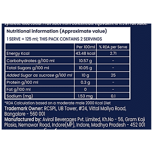 Dash of RCB Cranberry Cosmopolitan Cocktail Mixer - Non-Alcoholic Fruit Beverage, 250 ml Bottle 