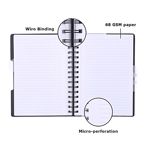 Buy Navneet HQ Five Subject Notebook Wiro Bound, Single Line, A4 Size