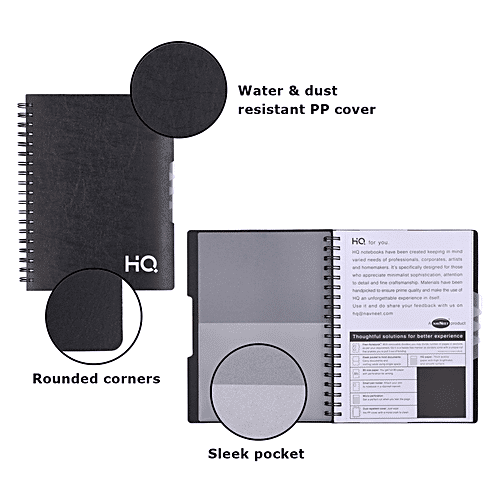 Buy Navneet HQ Five Subject Notebook Wiro Bound, Single Line, A4 Size