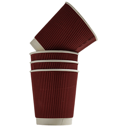 Buy Paricott Paper Cup - Rippled, Maroon, Eco-friendly, Biodegradable ...