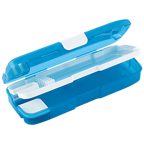 Pratap Pencil Box - Big, With Light, Jungle, Spacious, Blue, 1 pc