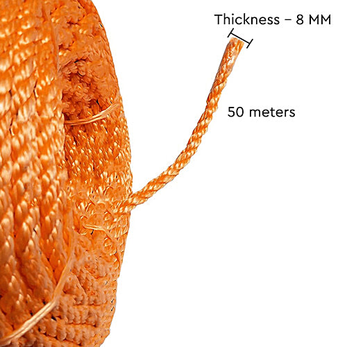 Buy HAZEL Nylon Rope Strong & Durable, Thickness 8 mm, 50 Metre