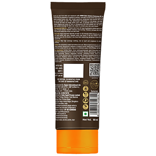 Wow Skin Science Matte Finish Sunscreen Creme - With SPF 35 PA++, For All Skin Types, 80 ml (Pack of 2) 