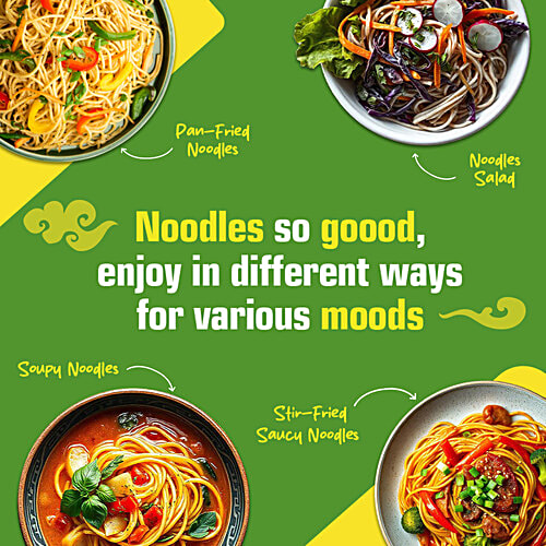 Keya Hakka Noodle Veg - Refined Wheat Flour, Easy To Cook & Non Sticky, Veg, 150 g Pouch 