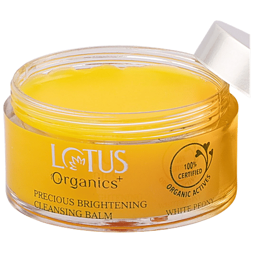 Lotus Organics+ Precious Brightening Cleansing Balm - White Peony, Removes Impurities & Dirt, 50 g  