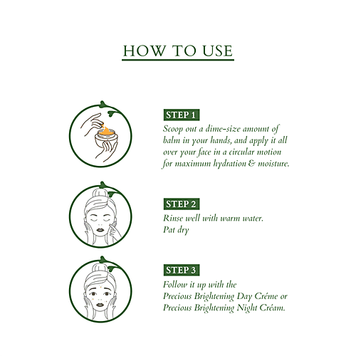 Lotus Organics+ Precious Brightening Cleansing Balm - White Peony, Removes Impurities & Dirt, 50 g  