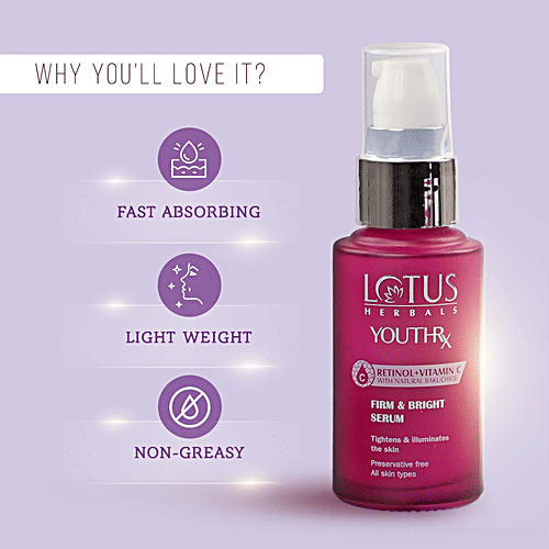 Buy Lotus Herbals YouthRx Firm & Bright Face Serum Retinol & Vitamin