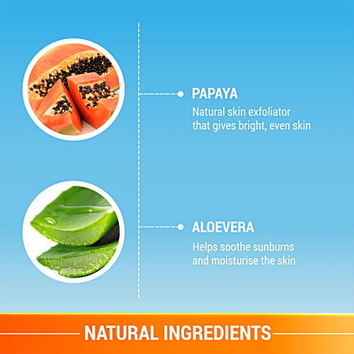 Lotus Herbals Safe Sun Detan After-Sun Face Wash Gel - Papaya & Aloe Vera, For All Skin Types, 100 g  