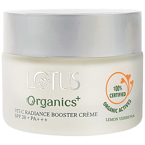 Lotus Organics+ Vit-C Radiance Booster Creme - Lemon Verbena, SPF 20, PA+++, Illuminates Skin, 50 g
