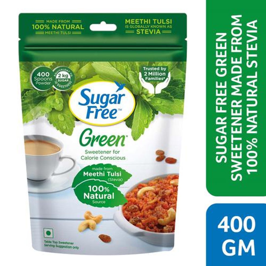 Sugar Free Green Sweetener - With Natural Stevia, Zero Calories, 400 g Pouch