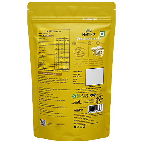 Buy Makino Roasted Peanuts Garlic, High In Protein, Source Of Fiber