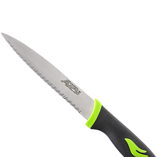 Anjali Laser Knife - Utility Veg, OKC05, 212mm, Green & Black, Durable, Long-Lasting, Rustproof, Olive, 1 pc  