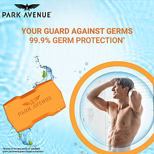 Park Avenue Germ Protect Premium Men’s Soap | Enriched with Aloe Vera, Gentle on skin | Kills 99.9% Germs, 125 g (Pack of 4) 