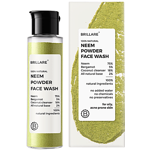 Buy Brillare Face Wash Neem Powder, For Clear, Purified, Acne Prone