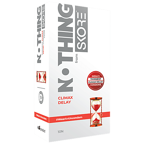 Skore Nothing Climax Delay Condoms - Ultra Thin, 10 pcs