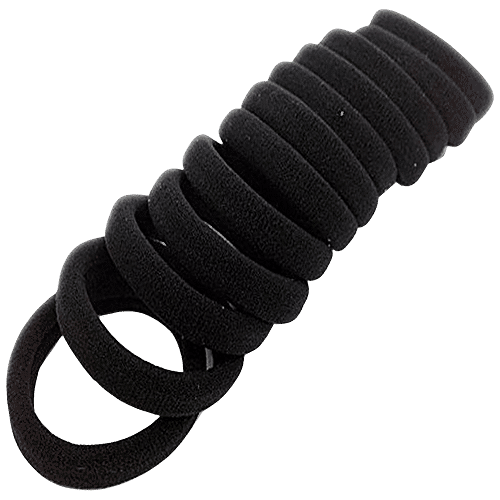 CS Beauty Hair Tie/Rubber Band - Black, 12 pcs  