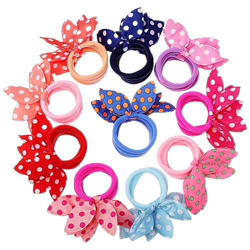 Buy CS BEAUTY Rabbit Ear Hair Tie/Rubber Band Multicolour Online at