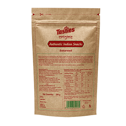 Tasties Origins Bakarwadi, Maharashtra Snack, 250 g Namkeen 