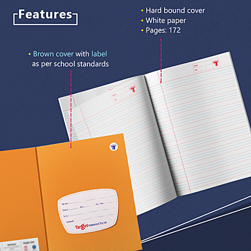 Buy Target Publications Notebooks - Four Line, Hard Bound Cover, White ...