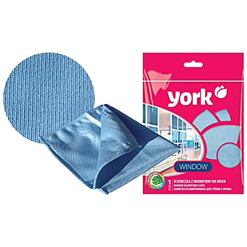 YORK Microfibre Cloth - Blue, For Professional & Streak-Free, 1 pc