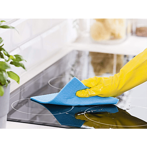 YORK Latex Rubber Gloves - Large, 92010, Reusable, Highly Stretchable, For Washing Cleaning, Yellow, 1 pc  