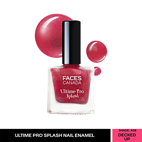 Faces Canada Ultime Pro Splash Nail Enamel - Long Lasting Shine, 8 ml Decked Up A08 