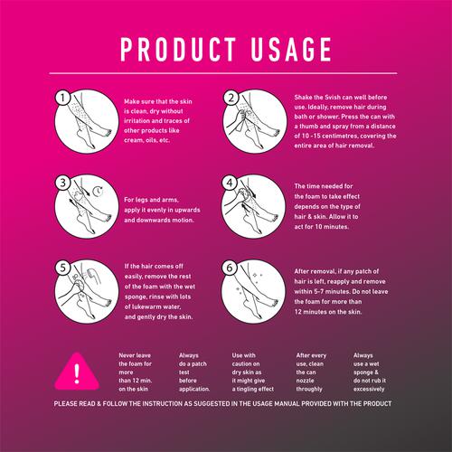 Svish On The Go Hair Removal Spray Hygiene Kit For Women, 750 g (4 pcs) 