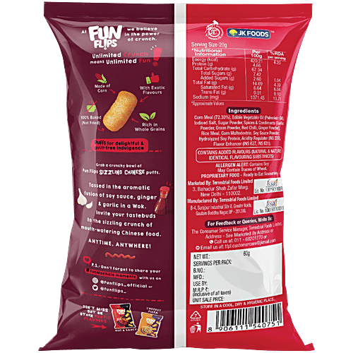 Fun Flips Sizzling Chinese Puffs - Baked, 60 g  