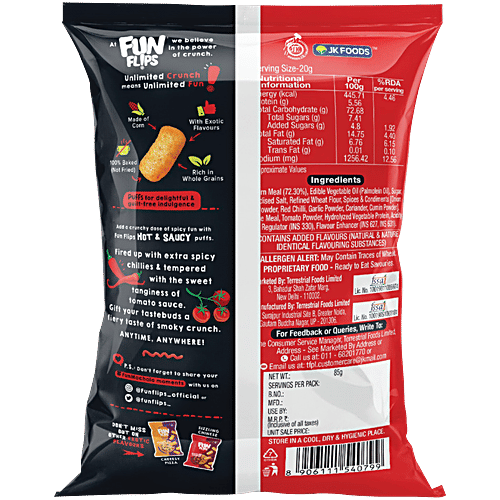 Fun Flips Hot & Saucy Puffs - Baked, 85 g