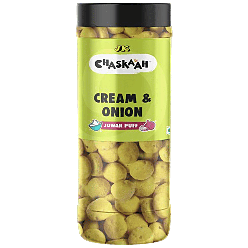 JK Chaskaah Jowar Puff - Sour Cream & Onion, Dry Roasted, Zero Cholesterol, 75 g  