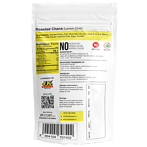 JK Chaskaah Roasted Chana Lemon Chilli, 200 g  