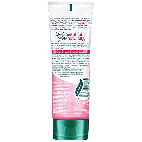 Himalaya Natural Glow Rose Face Wash - Removes Impurities & Dirt, 100 ml