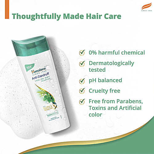 Himalaya Anti-Dandruff Cooling Mint Shampoo up to 00 relief dandruff and itchy scalp with Cooling mint and Tea Tree oil, 180 ml