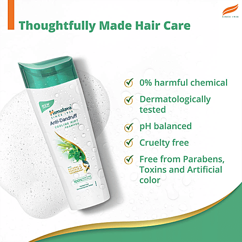 Himalaya Anti-Dandruff Cooling Mint Shampoo up to 00 relief dandruff and itchy scalp with Cooling mint and Tea Tree oil, 340 ml  