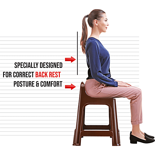 Joyo Better Home High Stool - Plastic, High Quality, Sturdy, Brown, 1 pc