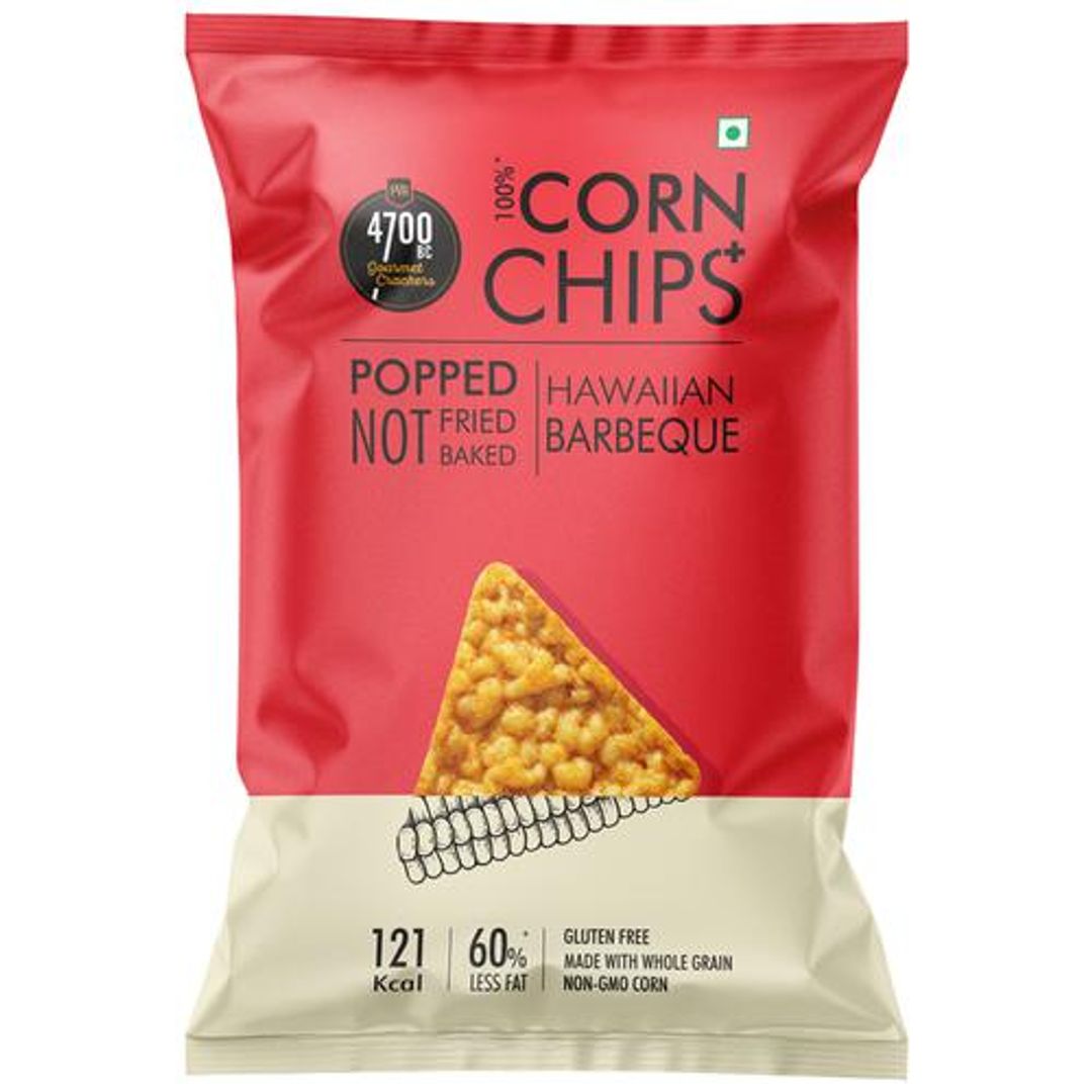 4700BC Corn Chips+ - Hawaiian Barbeque, Popped, Not Fried Or Baked, Made With Whole Grain, 55 g 