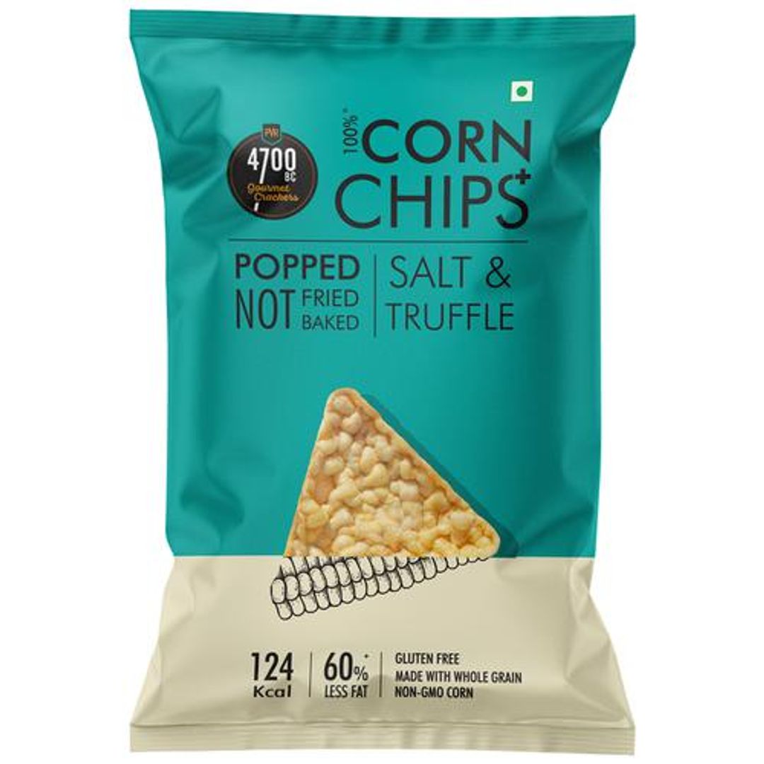 4700BC Corn Chips+ - Salt &Truffle, Popped, Not Fried Or Baked, Made With Whole Grain, 55 g 