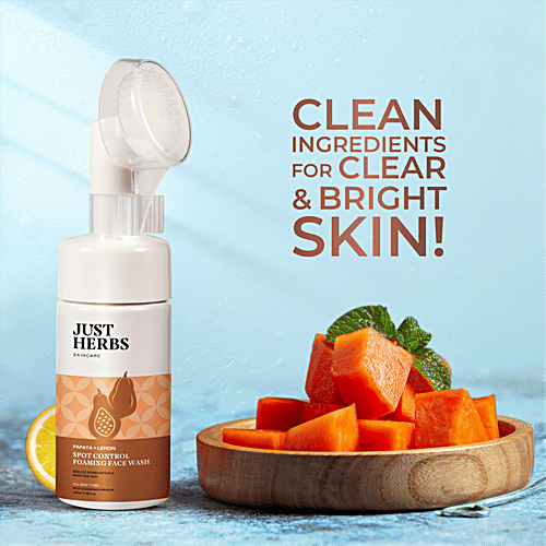 Buy Just Herbs Spot Control Foaming Face Wash With Papaya & Lemon