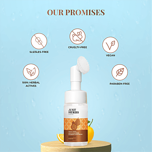 Buy Just Herbs Spot Control Foaming Face Wash With Papaya & Lemon