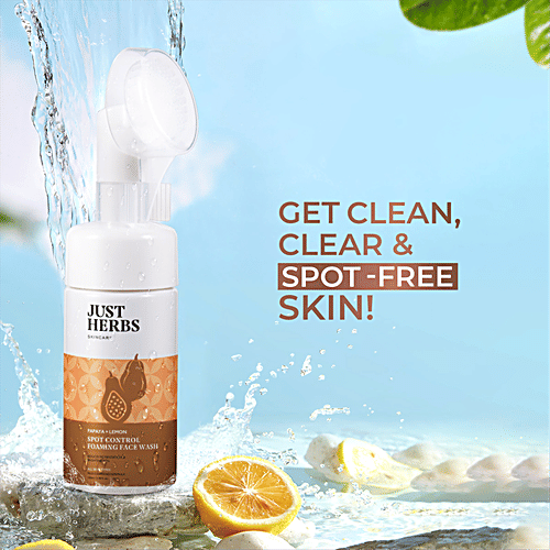 Buy Just Herbs Spot Control Foaming Face Wash With Papaya & Lemon