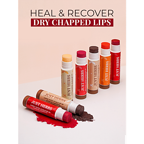 Just Herbs Tinted Lip Balm - With SPF 20+, Almond Oil, Shea Butter, 4 g Coffee 