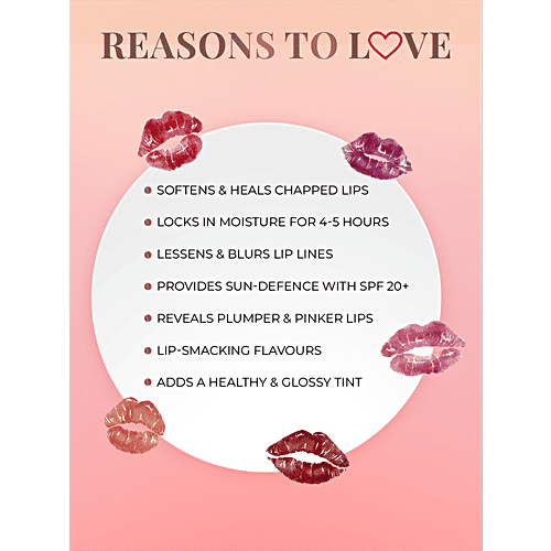 Just Herbs Tinted Lip Balm - With SPF 20+, Almond Oil, Shea Butter, 4 g Cherry 